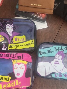 Nwot 3pc Disney Villains Makeup Cases Limited Edition